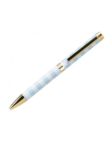 Boligrafo belius perfect picnic day aluminio color azul celeste dorado tinta azulcaja de diseño