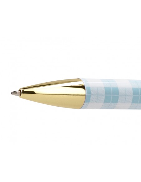 Boligrafo belius perfect picnic day aluminio color azul celeste dorado tinta azulcaja de diseño