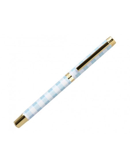 Boligrafo belius perfect picnic day aluminio color azul celeste dorado tinta azulcaja de diseño