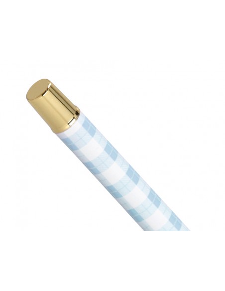 Boligrafo belius perfect picnic day aluminio color azul celeste dorado tinta azulcaja de diseño
