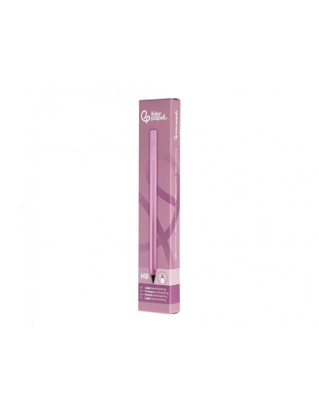 Lapiz de grafito infinito liderpapel aluminio hexagonal rosa ultra resistente 1 punta de recambio