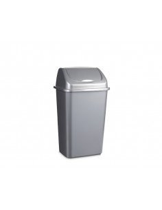 Papelera basculante plasticforte plastico 15 litros color plata 285x225x470 mm