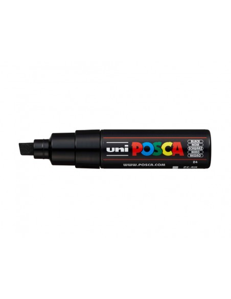 Rotulador uni posca pc-8k marcador de pintura punta biselada 8 mm negro