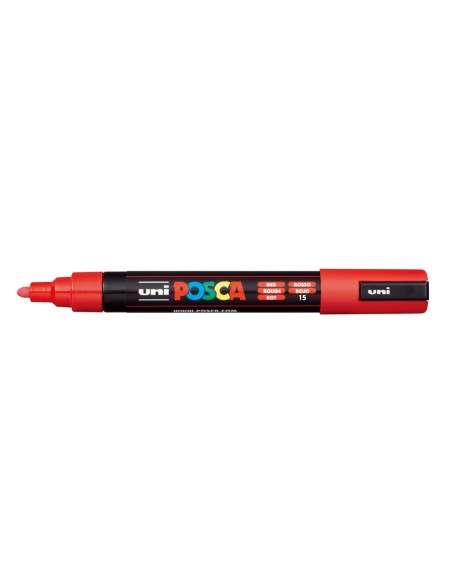 Rotulador uni posca pc-5m marcador de pintura punta conica 1,8-2,5 mm rojo