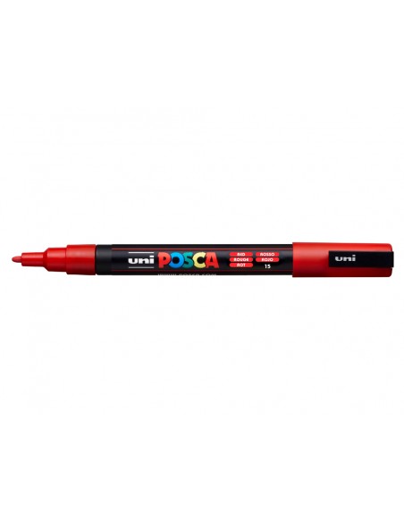 Rotulador uni posca pc-3m marcador de pintura punta conica 0,9-1,3 mm rojo