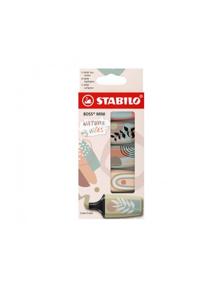 Rotulador stabilo boss mini naturevibes estuche de 5 unidades colores surtidos