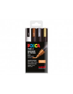 Rotulador uni posca pc-5m/4c estuche de 4 unidades colores galaxia surtidos