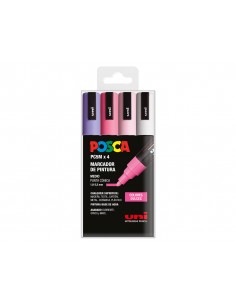 Rotulador uni posca pc-5m/4c estuche de 4 unidades colores dulces surtidos