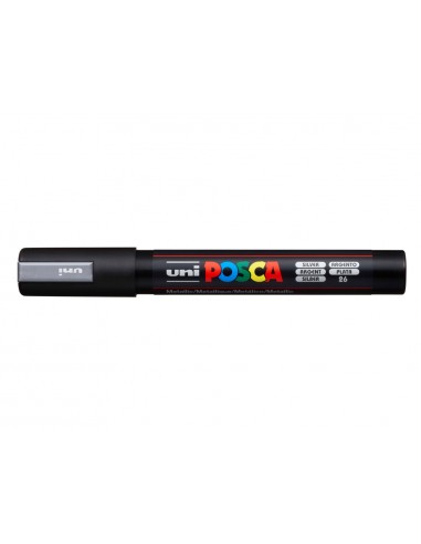 Rotulador uni posca 1,8 - 2,5 mm pc-5m plata
