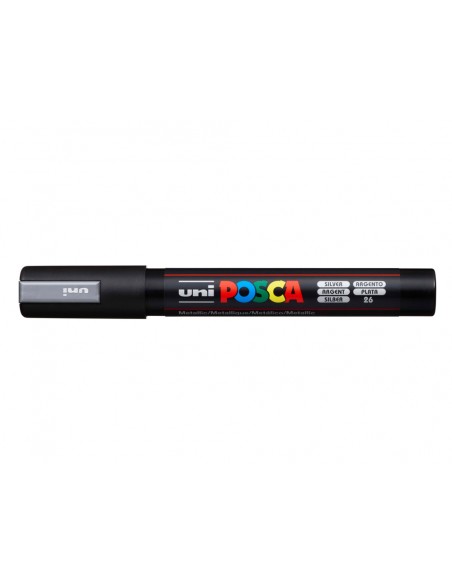 Rotulador uni posca 1,8 - 2,5 mm pc-5m plata