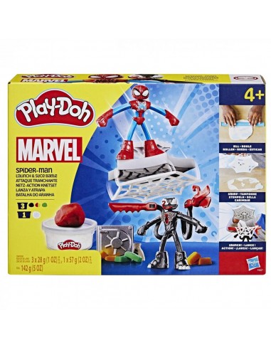 Juego hasbro play - doh spiderman launch and slice battle