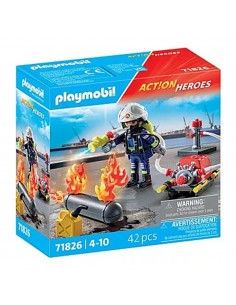 Playmobil - bombero con bomba de agua