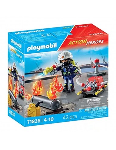 Playmobil - bombero con bomba de agua