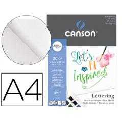 Bloc dibujo multitecnicas canson lettering mix media 24x32 cm 20 hojas 200 gr - Imagen 1