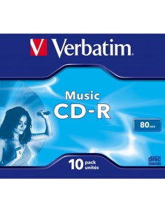 Verbatim cd - r 700mb 16x tarrina 10 unidades audio