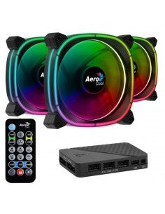 Ventilador de caja aerocool astro12pro argb 3x 120mm + hub h66f
