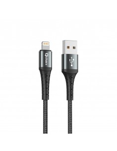 Cable qcharx lyon usb a lightning 3a - 1 m - aleaciÃ³n de aluminio negro cordon metÃ¡lico