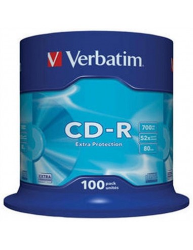 Verbatim cd - r 700mb 48x tarrina 100 unidades datalife extra protection