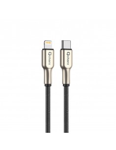 Cable qcharx new york tipo c a lightning 3a - 1 m - zinc metÃ¡lico cordÃ³n plateado blindado