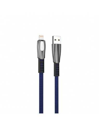Cable qcharx florence usb a lightning 3a - 1 m - zinc azul cordÃ³n plano premium