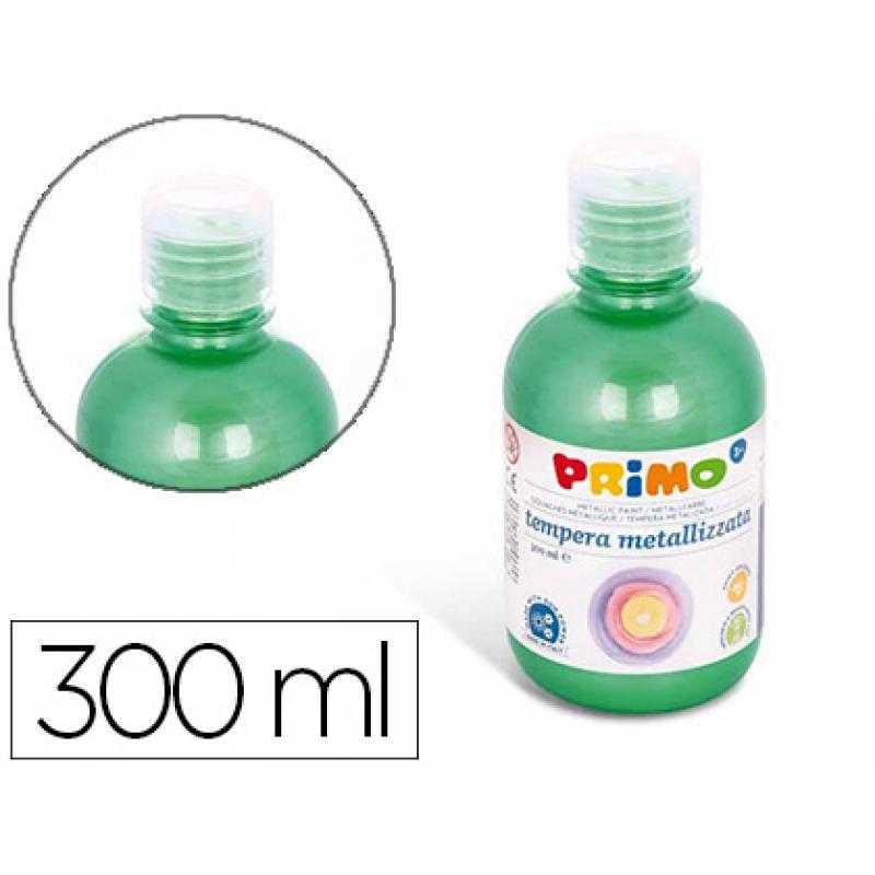 Tempera líquida primo escolar 300 ml verde metalizado - Imagen 1