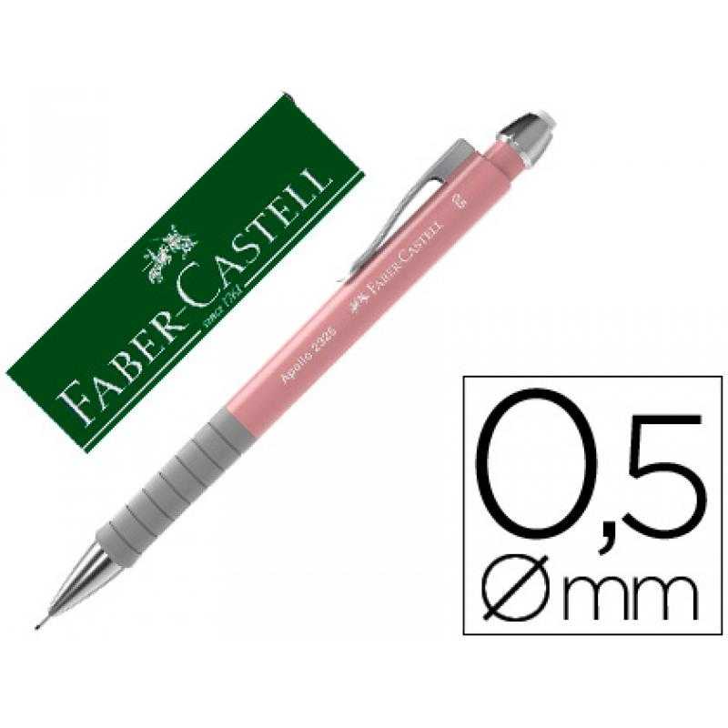 Portaminas faber castell 0.5 mm apollo retráctil color rosa claro - Imagen 1