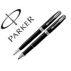 Juego parker dúo sonnet laca negra ct bolígrafo + roller - Imagen 1