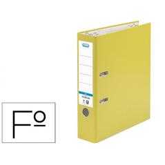 Archivador de palanca elba cartón forrado pvc con rado top folio lomo 80 mm amarillo - Imagen 1