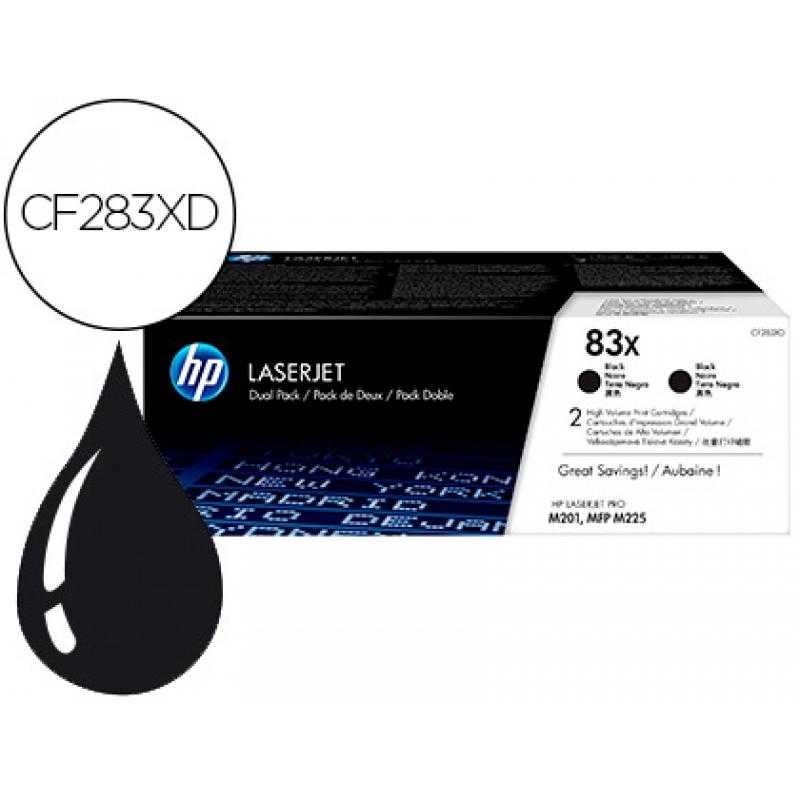 Tóner hp láserjet pro 83x m201 mfp m225 negro pack de 2 unidades 2200 paginas - Imagen 1