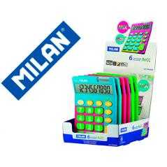 Calculadora milan mix 10 dígitos expositor de 6 unidades colores surtidos - Imagen 1