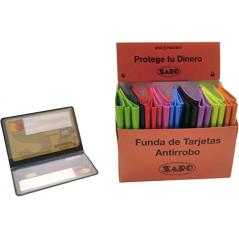 Funda portatarjetas saro antirrobo datos doble cara capacidad 4 tarjetas colores surtidos 65 x 95 mm - Imagen 1