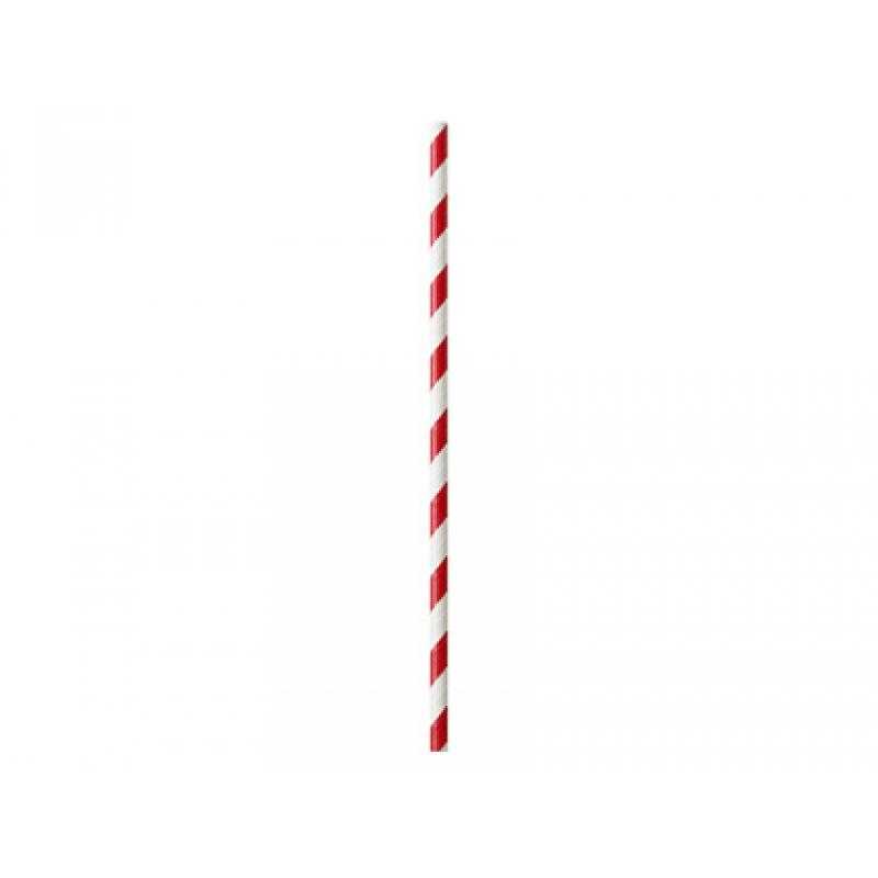 Pajita de papel nupik rojo/blanco paquete de 50 unidades - Imagen 1