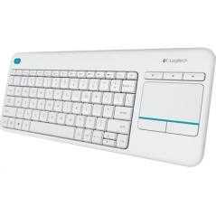 Teclado logitech k400 plus inalambrico touch pad blanco - Imagen 1