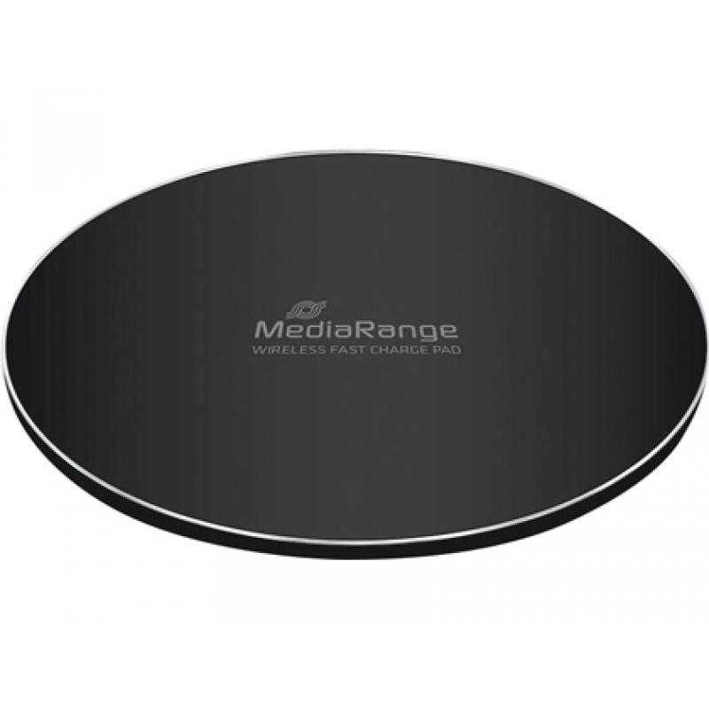 Cargador inalambrico mediarange para smartphones compatible carga rapida qi color negro - Imagen 1