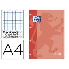 Recambio color oxford din a4 80 hojas cuadro 5 mm 4 taladros melocoton - Imagen 1
