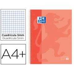 Cuaderno espiral oxford ebook 1 school classic din a4+ 80 hojas cuadro 5 mm melocoton - Imagen 1