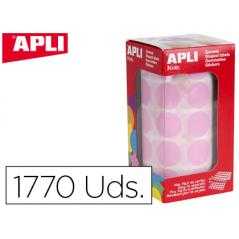 Gomets apli autoadhesivo circulares 20 mm rosa rollo con 1770 unidades - Imagen 1