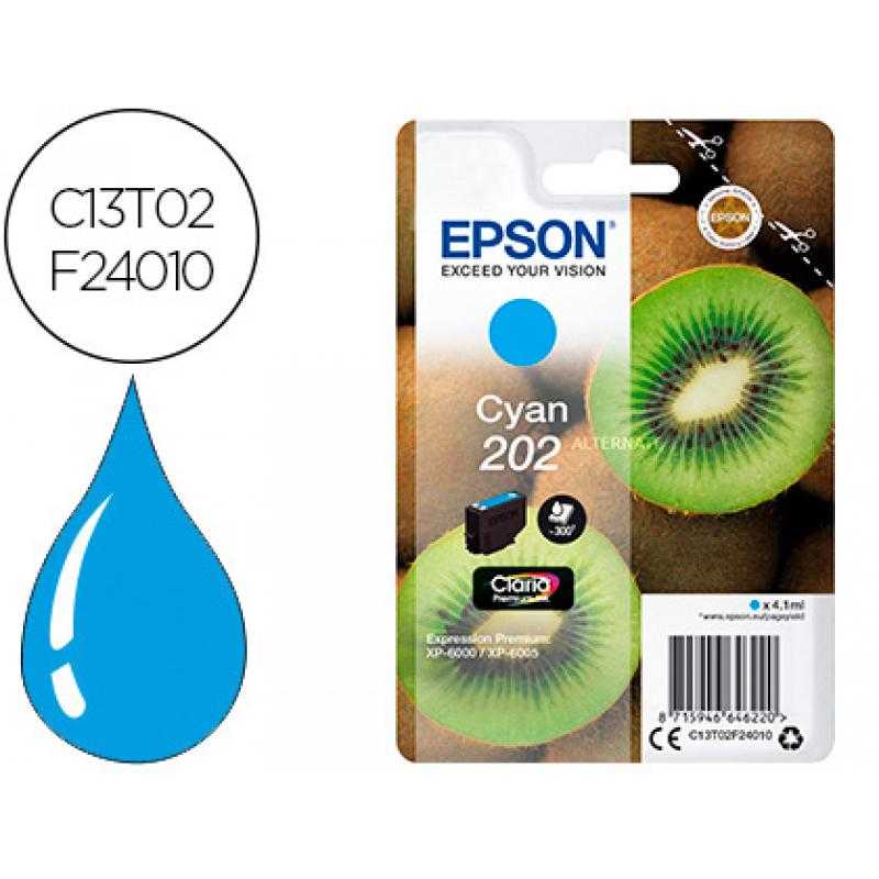 Ink-jet epson 202 xp-6000 / xp-6005 / xp-6100 / xp-6105 cian 300 pag - Imagen 1