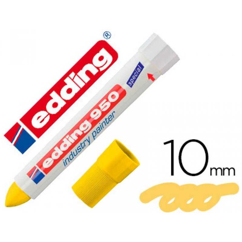 Rotulador edding permanente 950 pasta opaca amarilla punta redonda 10 mm para superficies oxidadas o - Imagen 1