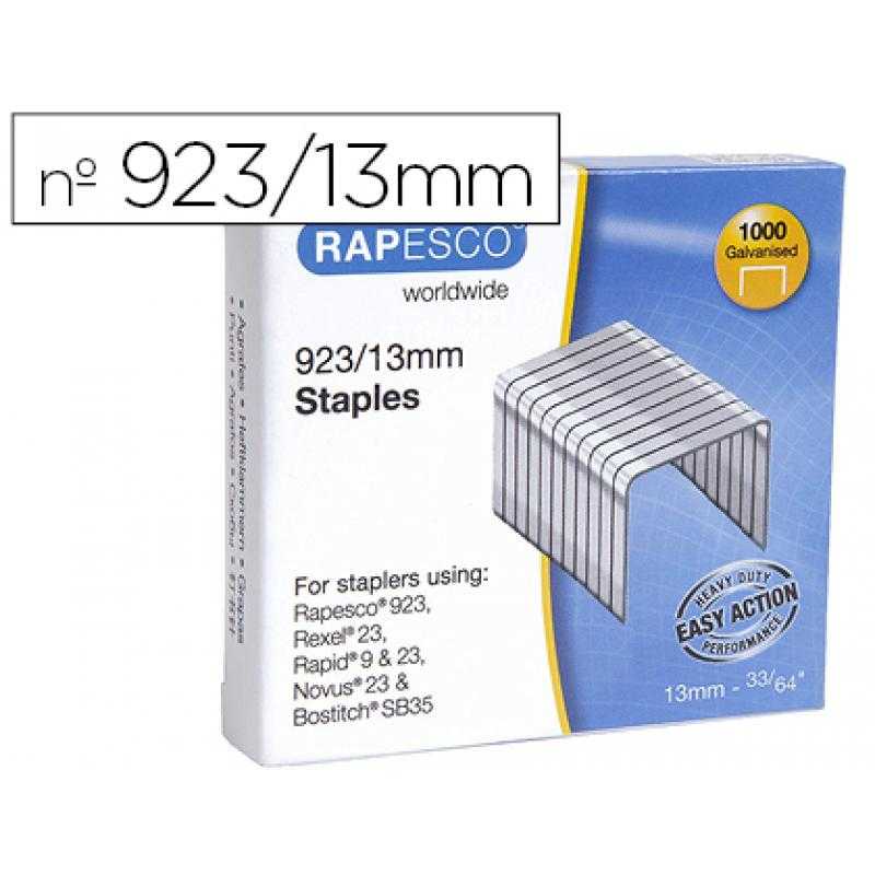 Grapas rapesco galvanizada 923/13 caja de 1000 unidades