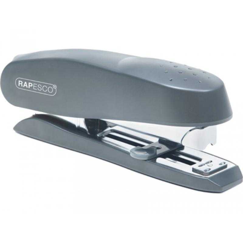 Grapadora rapesco spinna metálica capacidad 50 hojas usa grapas 24/6 y 26/6 color gris - Imagen 1