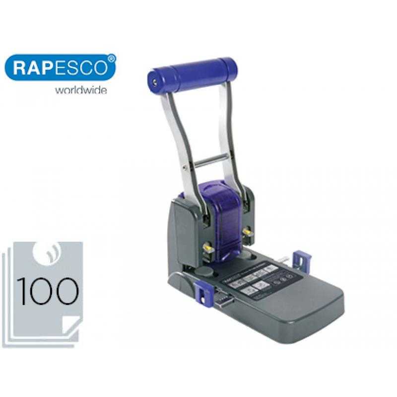 Taladrador rapesco p1100 negro / morado 2 taladros gran capacidad 100 hojas - Imagen 1
