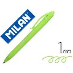 Bolígrafo milan p1 retráctil 1 mm touch verde claro - Imagen 1