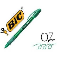 Bolígrafo bic gelocity illusion borrable verde punta de 0,7 mm - Imagen 1