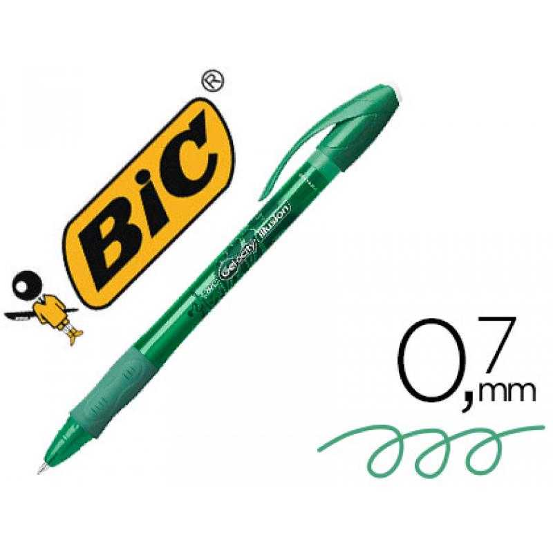 Bolígrafo bic gelocity illusion borrable verde punta de 0,7 mm - Imagen 1