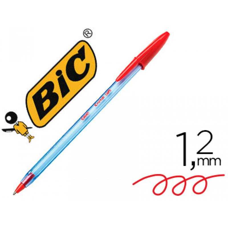 Bolígrafo bic cristal soft rojo punta de 1,2 mm - Imagen 1
