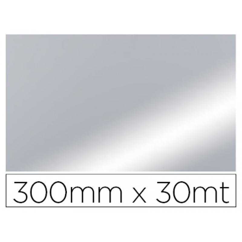 Papel fantasía colibri simple metalizado plata bobina 300 mm x 30 mt - Imagen 1