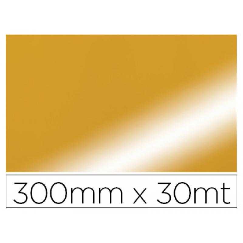 Papel fantasía colibri simple metalizado oro bobina 300 mm x 30 mt - Imagen 1