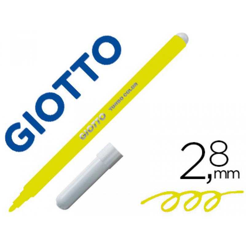 Rotulador giotto turbo color lavable con punta bloqueada unicolor amarillo - Imagen 1