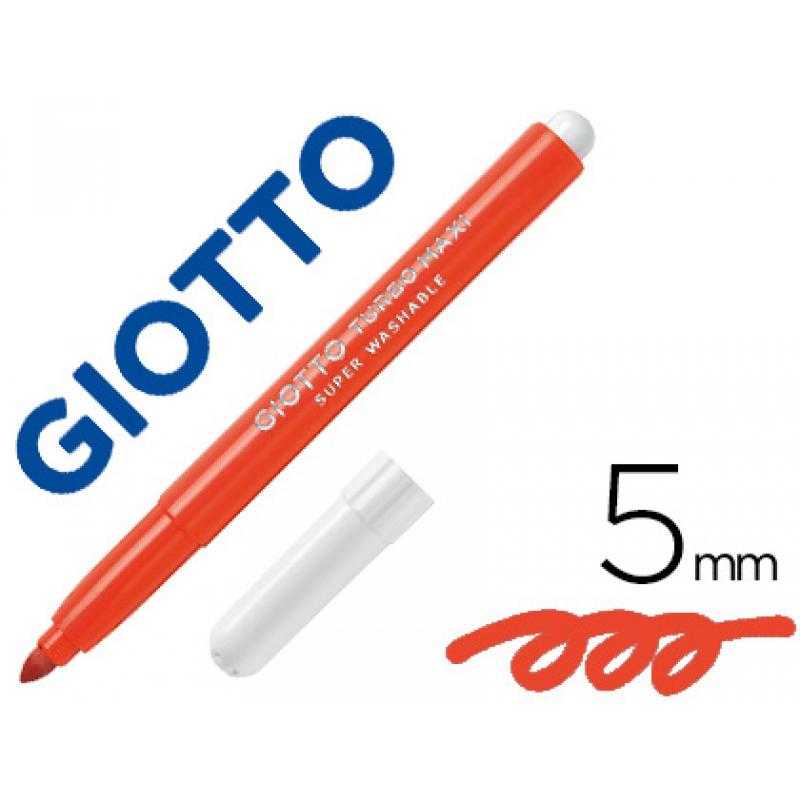 Rotulador giotto turbo maxi lavable con punta bloqueada unicolor rojo - Imagen 1